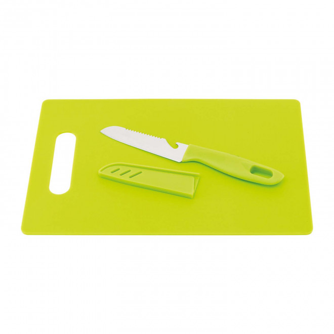 SET PERSONNALISABLE PLANCHE A DECOUPER COUTEAU 'NOZI' - vert