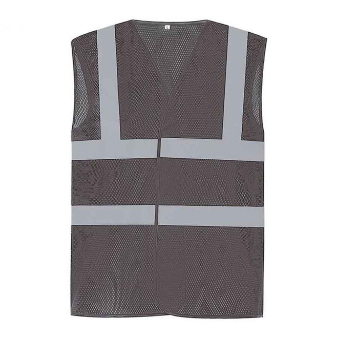 GILET DE SECURITE PERSONNALISABLE YOKO® 'ARMILLO MESH RPET' - gris