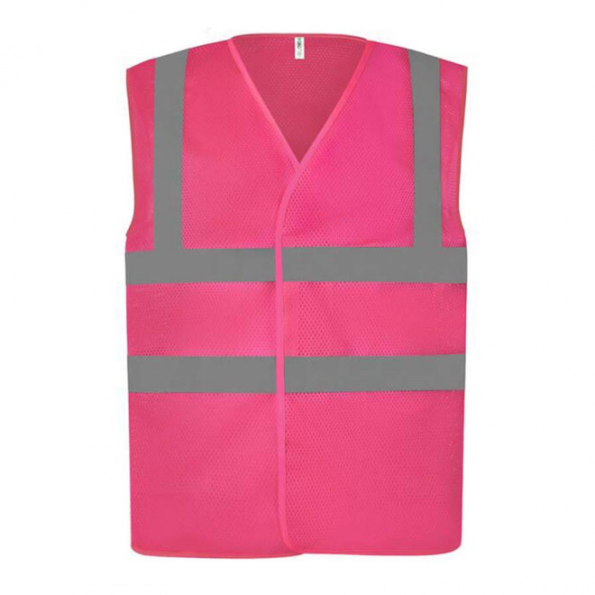 GILET DE SECURITE PERSONNALISABLE YOKO® 'ARMILLO MESH RPET' - rose