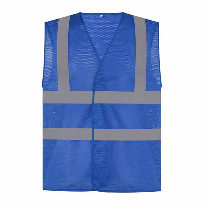 GILET DE SECURITE PERSONNALISABLE YOKO® 'ARMILLO MESH RPET' - bleu royal