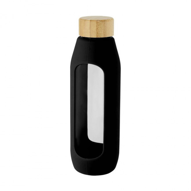 BOUTEILLE PERSONNALISEE VERRE BOROSILICATE 'SILIGRIP' - noir