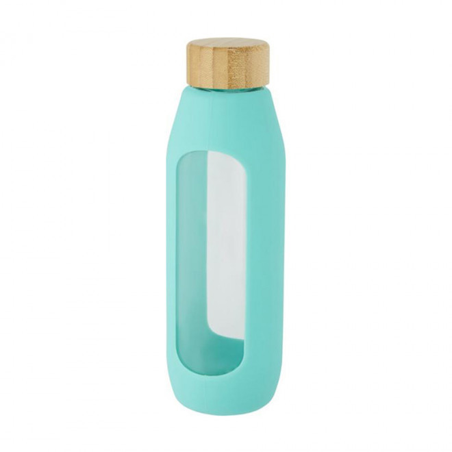 BOUTEILLE PERSONNALISEE VERRE BOROSILICATE 'SILIGRIP' RAPIDE 4J - turquoise