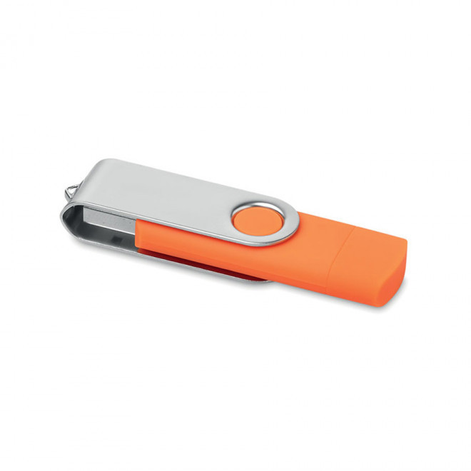 CLE USB OTG PERSONNALISABLE AVEC TYPE C ' TWISTER MATE' 4GO A 32GO - orange