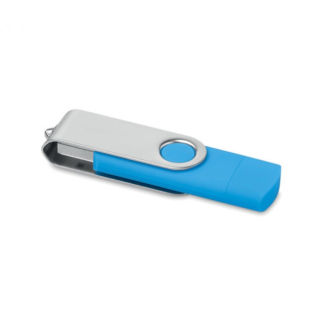 CLE USB OTG PERSONNALISABLE AVEC TYPE C ' TWISTER MATE' 4GO A 32GO - bleu clair