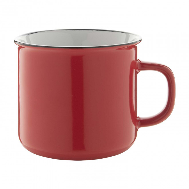 MUG PUBLICITAIRE EN CÉRAMIQUE DESIGN VINTAGE 'RONSIO' - rouge