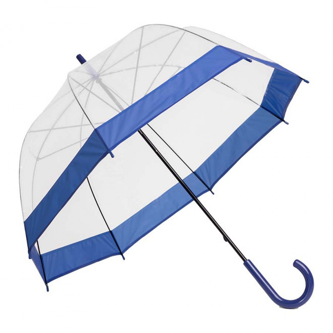 PARAPLUIE PUBLICITAIRE TRANSPARENT À CANNE 'LENCA'  - bleu