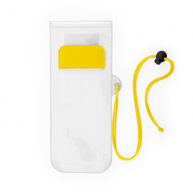 POCHETTE PERSONNALISABLE ÉTANCHE POUR PORTABLE 'WATERPRO' - jaune