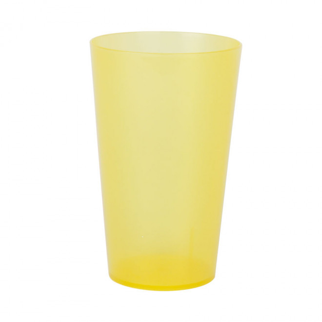 GOBELET PERSONNALISÉ RÉUTILISABLE 30 CL 'CUP' - transparent givré jaune