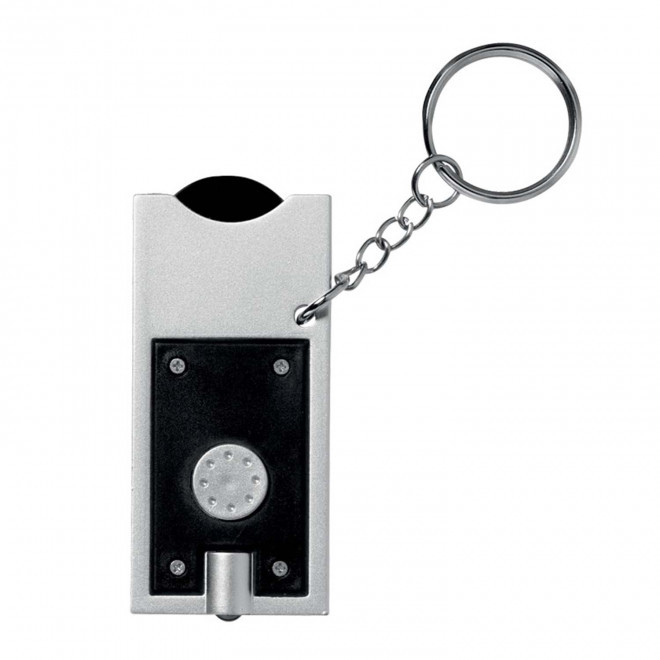 PORTE-CLÉS PUBLICITAIRE LAMPE JETON 'ALLEGRO' - noir