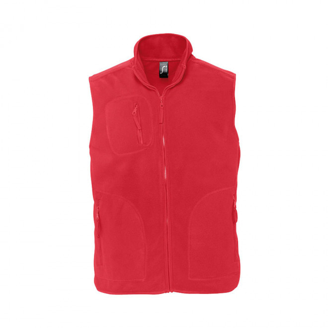 BODYWARMER PUBLICITAIRE POLAIRE MIXTE 'NORWAY' 320 GR/M² 72H - rouge