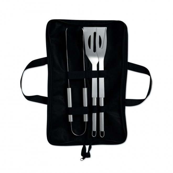 SET A BARBECUE 3 PIECES PERSONNALISABLE 'BROCHETTE' - noir
