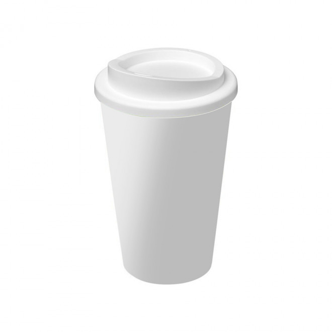 GOBELET PUBLICITAIRE ISOTHERME AMERICANO® QUADRI 'IBON' - blanc