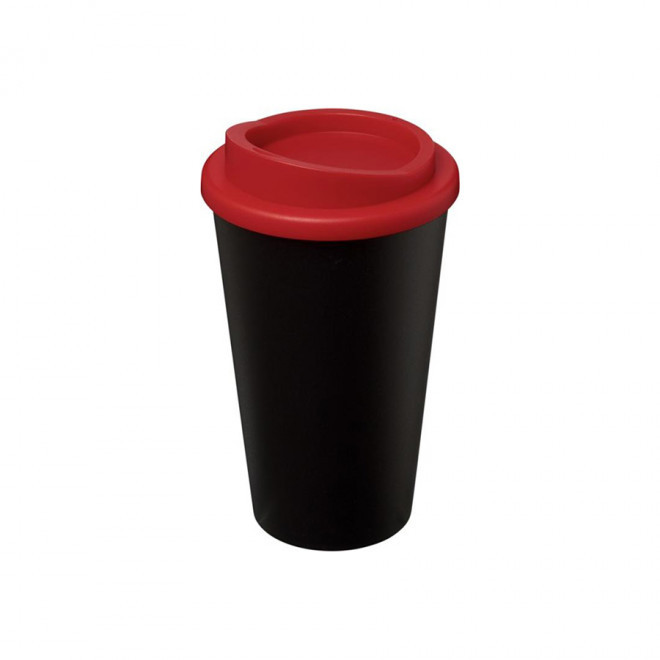 GOBELET PUBLICITAIRE ISOTHERME AMERICANO® 350 ML 'IBON' - noir/rouge