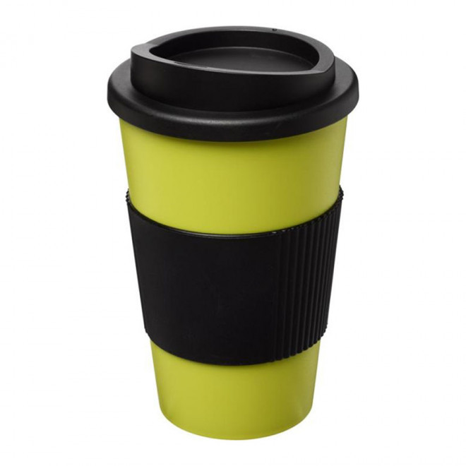 GOBELET PUBLICITAIRE GRIP ISOTHERME AMERICANO® 350 ML 'PULI' - vert/noir