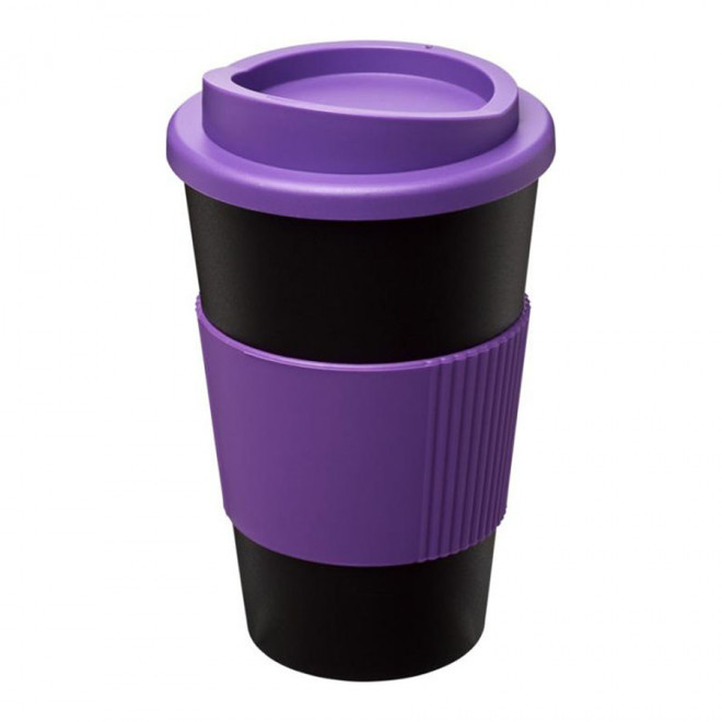 GOBELET PUBLICITAIRE GRIP ISOTHERME AMERICANO® 350 ML 'PULI' - noir/violet