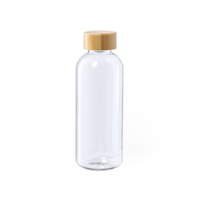 BOUTEILLE PERSONNALISÉE EN RPET 600 ML 'SOLARAX' - transparent/bambou