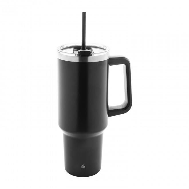 MUG ISOTHERME ACIER 1.2L PERSONNALISE 'TENDENZI INOX' - noir