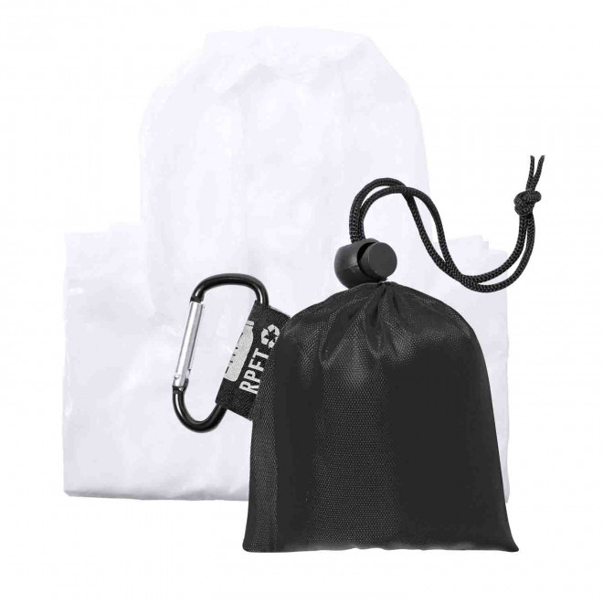 PONCHO PUBLICITAIRE EN RPET AVEC MOUSQUETON 'FORWAY' - noir