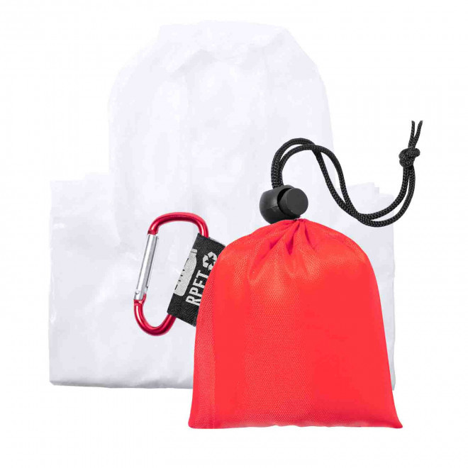 PONCHO PUBLICITAIRE EN RPET AVEC MOUSQUETON 'FORWAY' - rouge