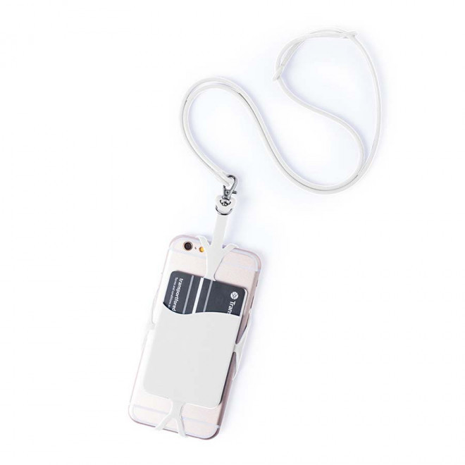 LANYARD TELEPHONE PERSONNALISABLE 'NICOLHIAS' - blanc