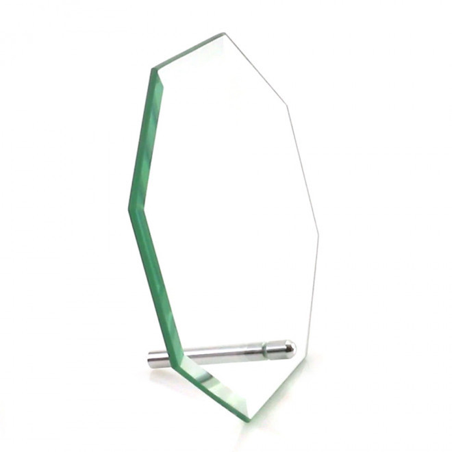 PLAQUE TROPHÉE PERSONNALISÉE EN VERRE 'VICKY'  - transparent