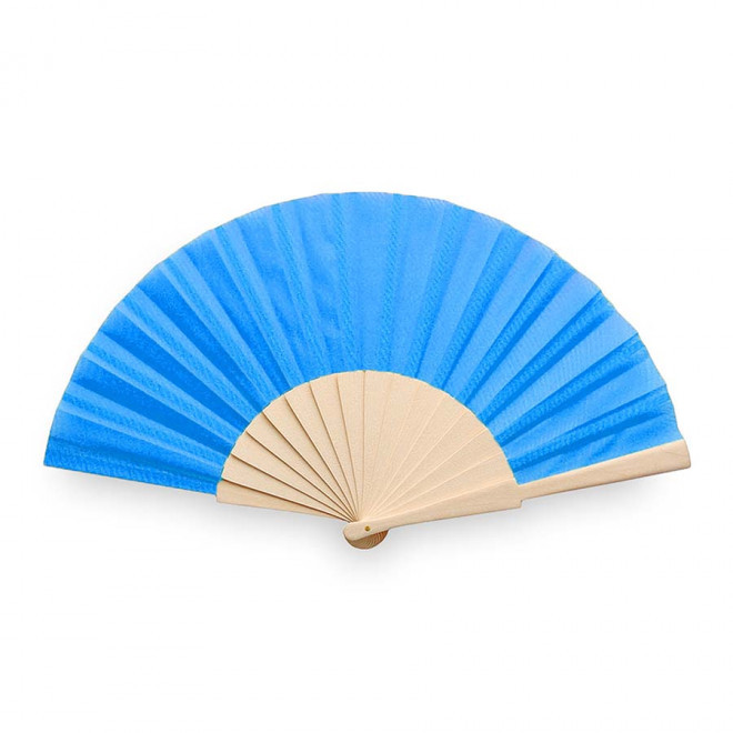 ÉVENTAIL PUBLICITAIRE EN BOIS 'FANNY WOOD' - bleu royal