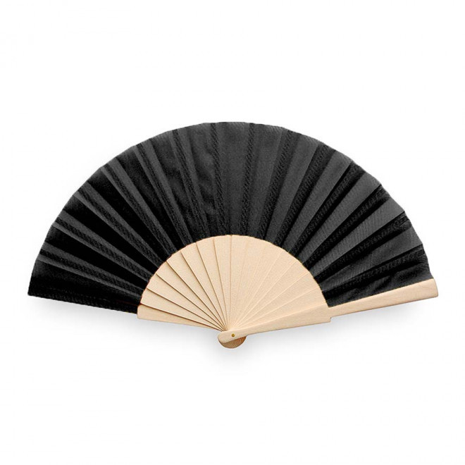ÉVENTAIL PUBLICITAIRE EN BOIS 'FANNY WOOD' - noir