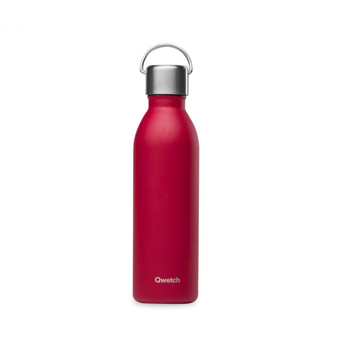 BOUTEILLE ISOTHERME PERSONNALISABLE QWETCH® 'ACTIVE' 600ML - grenat