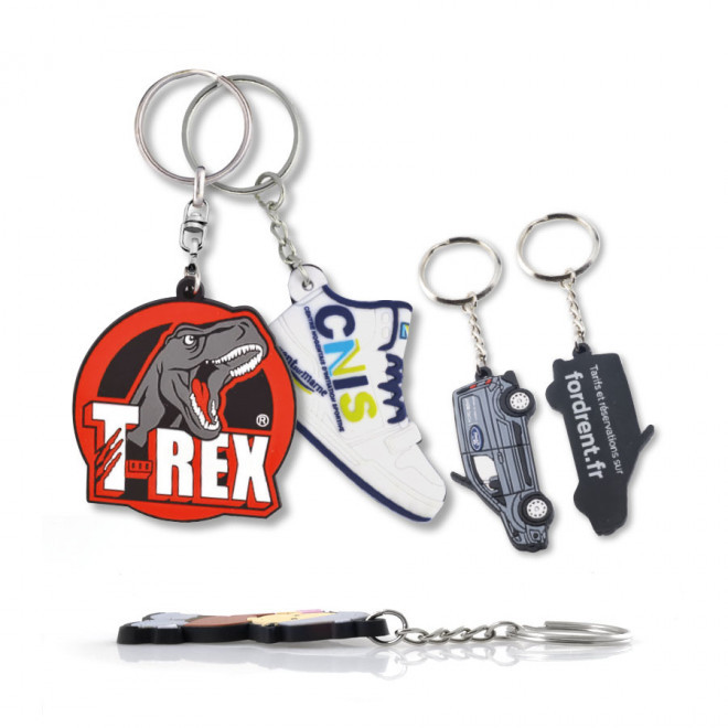 PORTE-CLES PUBLICITAIRE SUR MESURE EN PVC SOUPLE 2D 'MISURA' - à la forme