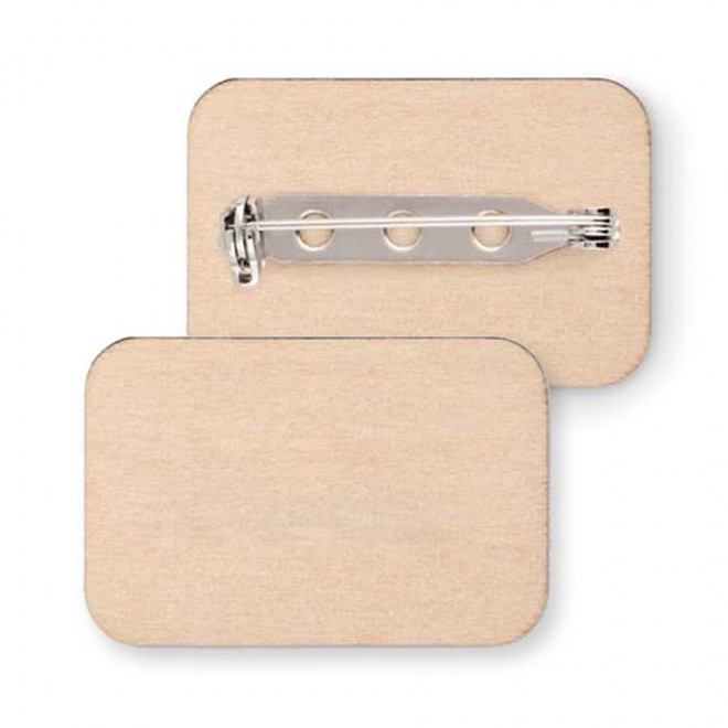 PINS PERSONNALISABLES EN BOIS 'YARI' - rectangle