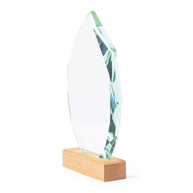 TROPHÉE PERSONNALISABLE EN VERRE ET BOIS 'KAYNA FLAMME' - bois