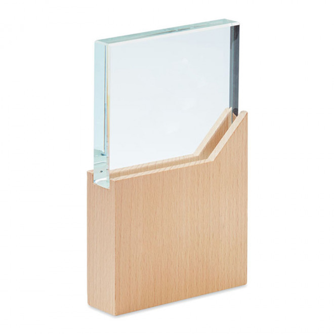 TROPHÉE PERSONNALISABLE EN VERRE ET BOIS 'KAYNE RECTANGLE' - bois