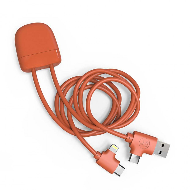 CÂBLE DE CHARGE PERSONNALISÉ 1 MÈTRE XOOPAR®  'ICE-C' - orange