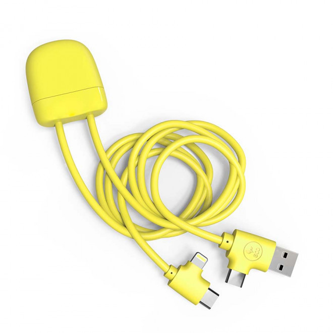 CÂBLE DE CHARGE PERSONNALISÉ 1 MÈTRE XOOPAR®  'ICE-C' - jaune