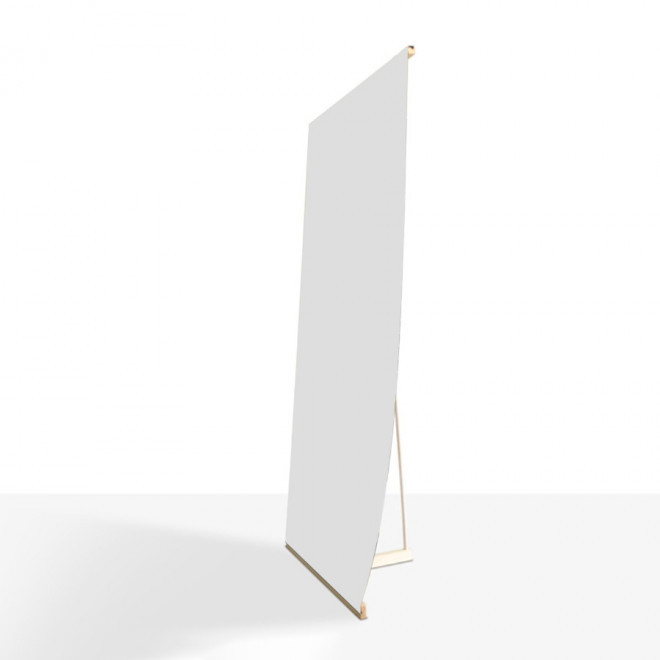 L-BANNER PUBLICITAIRE EN BOIS 'REKA'  - blanc/bois