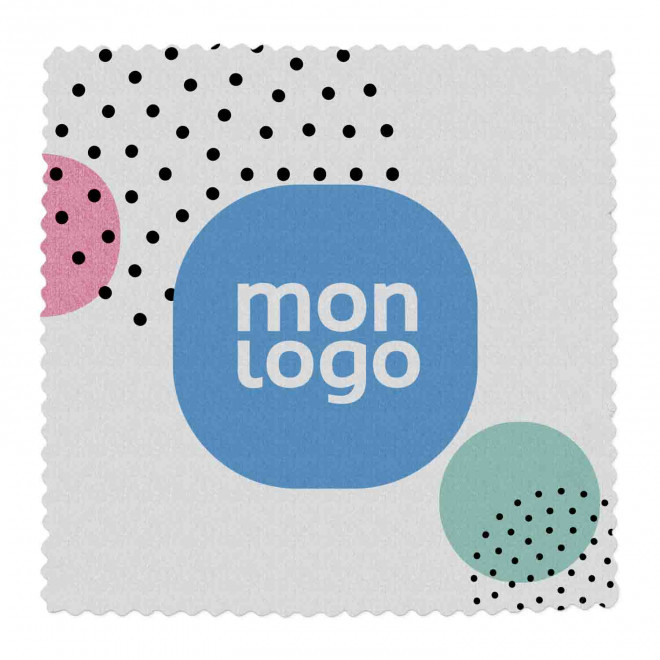 LINGETTE MICROFIBRE PUBLICITAIRE 'EPOUSTIF' - QUADRICHROMIE 250GR/M2 - 250 g/m²