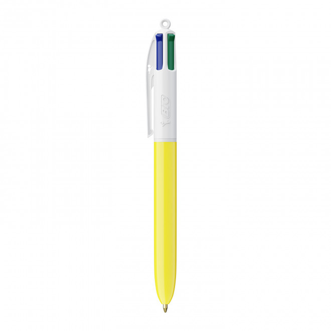 STYLO 4 COULEURS PUBLICITAIRE BIC® 'CLASSIQUE' - jaune