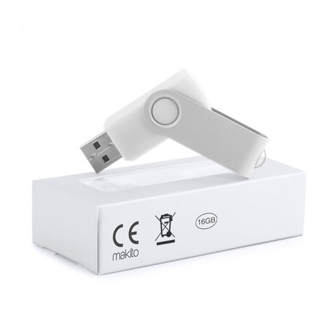 CLÉ USB PERSONNALISABLE 16 GO 'FULL COLOR TWISTER' - blanc