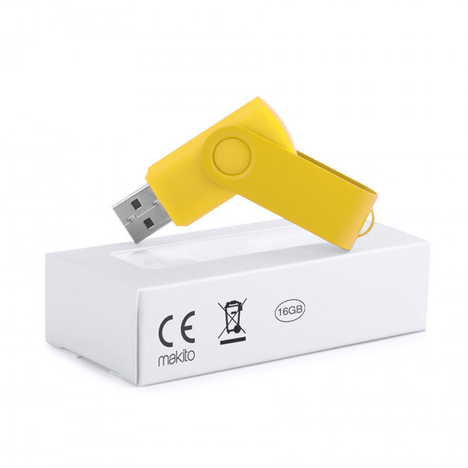 CLÉ USB PERSONNALISABLE 16 GO 'FULL COLOR TWISTER' - jaune