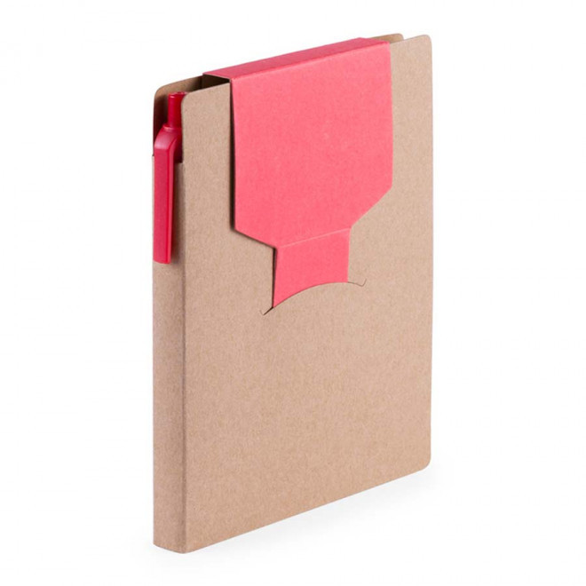 BLOC-NOTES PUBLICITAIRE AVEC STYLO MARQUE-PAGES 'NOTOU' - rouge