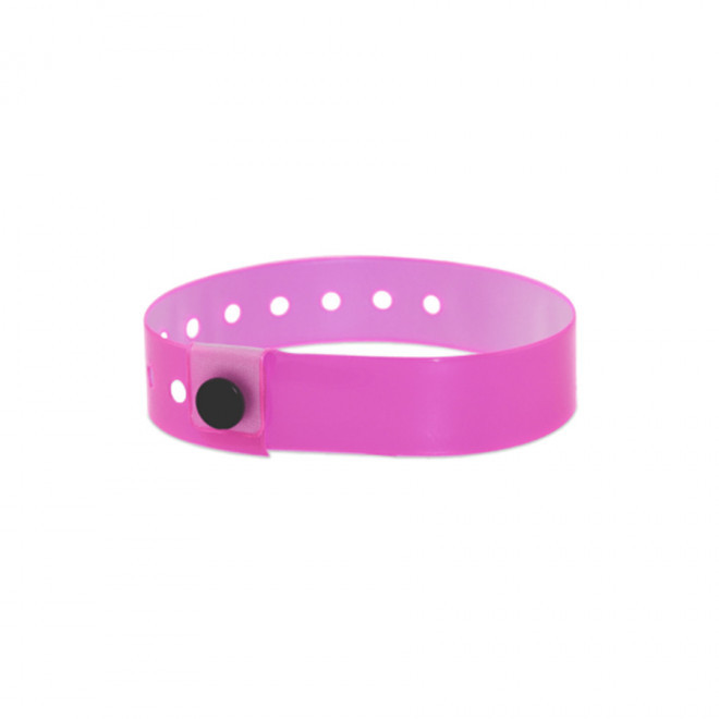 BRACELET PERSONNALISABLE EN VINYLE 'PUNCHY TRANSLUCIDE' - rose bonbon