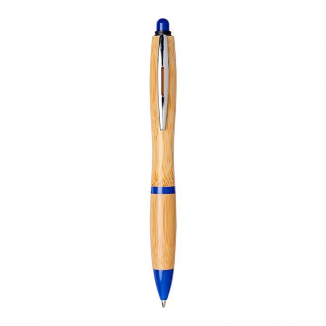 STYLO EN BAMBOU PUBLICITAIRE 'RIOWOOD' RAPIDE 4J - bleu royal