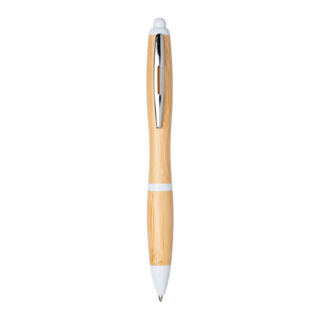STYLO EN BAMBOU PUBLICITAIRE 'RIOWOOD' RAPIDE 4J - blanc