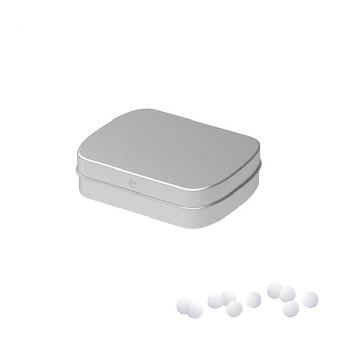 MINI BOITE A BONBON METALLIQUE PUBLICITAIRE 'VIMA' - argenté mat