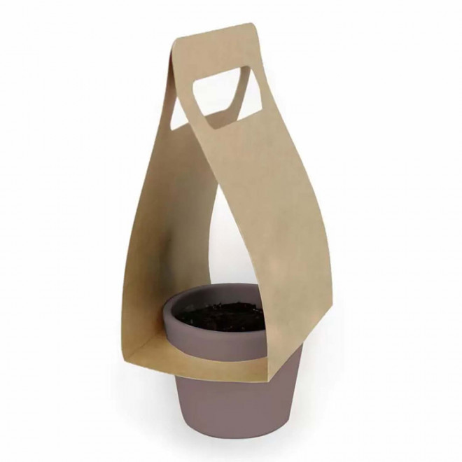 PLANTE DEPOLLUANTE POT CERAMIQUE PUBLICITAIRE 'SAIRA' - taupe