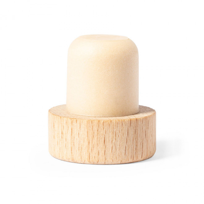 BOUCHON A VIN PUBLICITAIRE EN BOIS 'FERMAI' - bois clair