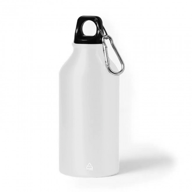 GOURDE ALUMINIUM PUBLICITAIRE 400 ML 'EVEREST RECYCLE' - blanc