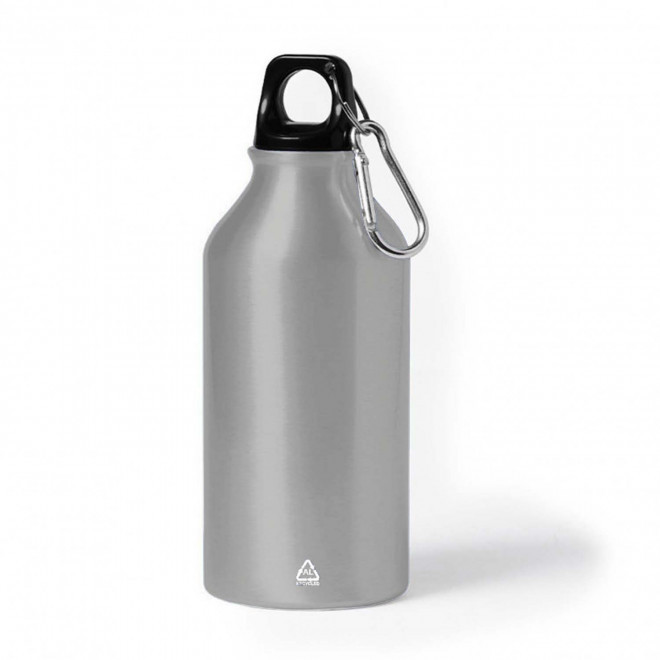 GOURDE ALUMINIUM PUBLICITAIRE 400 ML 'EVEREST RECYCLE' - argenté