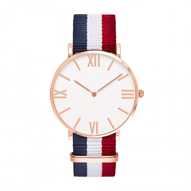 MONTRE PERSONNALISEE HOMME 'AXEL' - doré/bleu/blanc/rouge