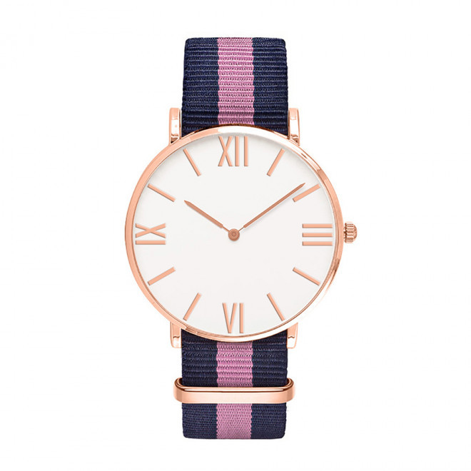 MONTRE PERSONNALISEE HOMME 'AXEL' - doré/bleu/rose